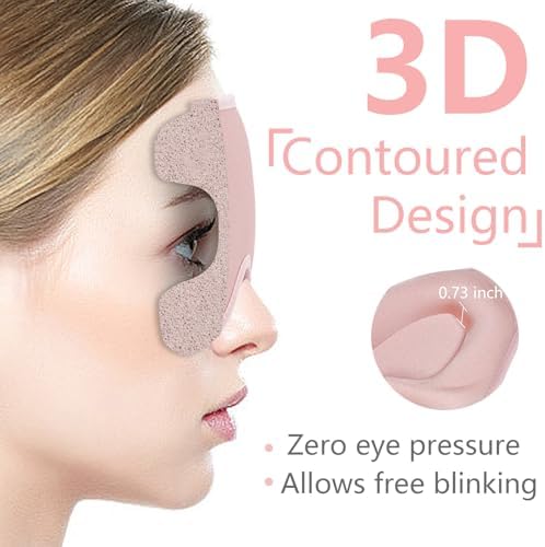 Sleep Mask 3D Eye Mask for Sleeping 100% Light Blocking Eye Covers with Adjustable Strap Night Blindfold for Women Memory Foam Pink (Pack of 3) - Image 2