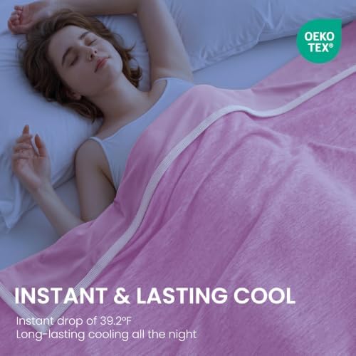 Topcee Cooling Blanket (90"x90"Queen Size) for Night Sweats Absorbs Heat to Keep Adults Cool on Warm Nights, Q-Max 0.5 Cooling Blankets for Hot Sleepers, Ultra-Cool Lightweight Blanket for Bed - Image 2