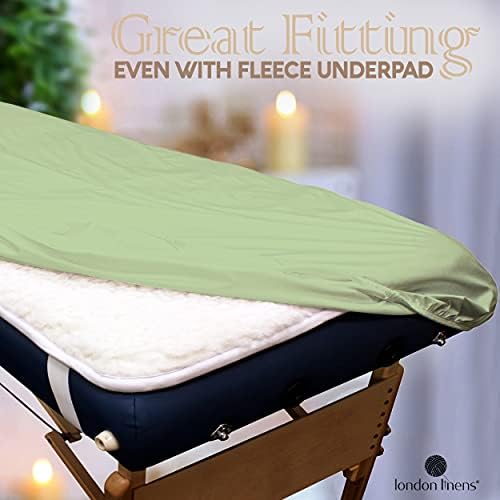 LONDON LINENS 3 Piece Set Massage Table Sheets Set - 100% Natural Cotton Flannel- Includes Massage Table Cover, Massage Fitted Sheet, and Massage Face Rest Cover (Sage Green) - Image 5