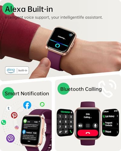 Smart Watches for Women, 1.83" Alexa Smart Watch for Android Phones & iPhones with Calls/Messages, 120+ Sport Modes Fitness Watches for Women Men with Heart Rate Monitor, Sleep/Activity/Health Tracker - Image 2