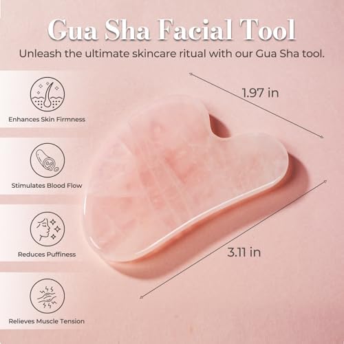 Gua Sha Facial Tools - Natural Jade Stone Guasha Tool for Face & Body,Massage Stick for Jawline Sculpting, Puffiness Reducing, Skin Care Gift, Anti-Aging Beauty Tool - Image 2