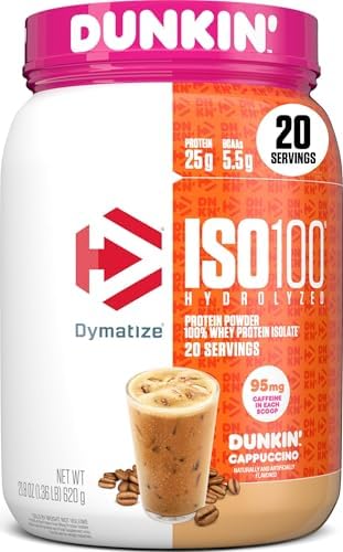 Dymatize ISO100 Protein Powder +Energy, 100% Whey Isolate, Cappuccino by DymatizeNutrition