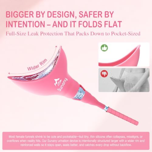 Female Urination Device, Reusable Female Urinal Silicone Women Pee Funnel | Women to Pee Standing Up, The Perfect Companion for Camping,Travel travel outdoor, folds compact, easy rinse - Image 2