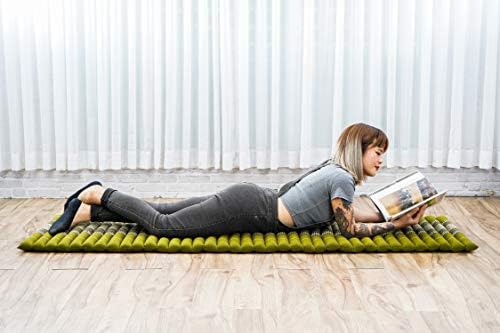 Leewadee - Foldable Floor Mattress - Japanese Roll Up Futon -Trifold Tatami Mat- Guest Floor Bed - Camping Mattress - Thai Massage Mat, Kapok Filled, 75 x 20 inches, Green - Image 2