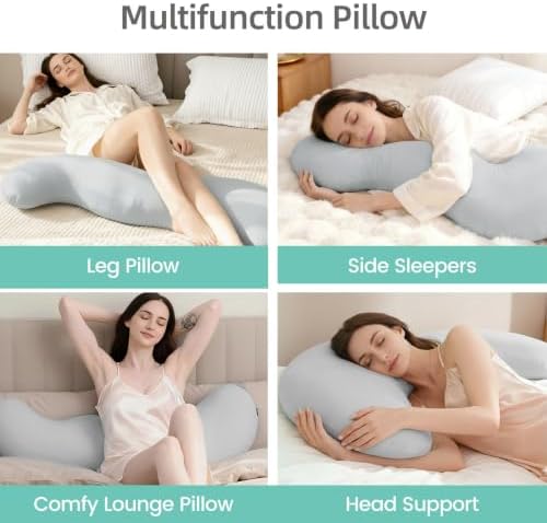 Body Pillows for Adults, Full Body Pillow for Side Sleepers, Long Body Pillow for Bed, Pea Pod Shape Long Pillow for Pregnancy Sleeping Full Body Support - Image 7