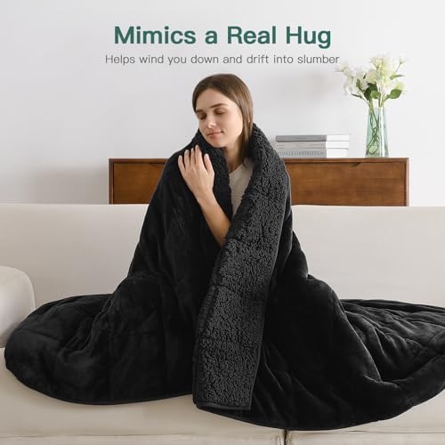 Lofus 20 lbs Weighted Blanket for Adults Queen Size 60" x 80", Black - Image 6