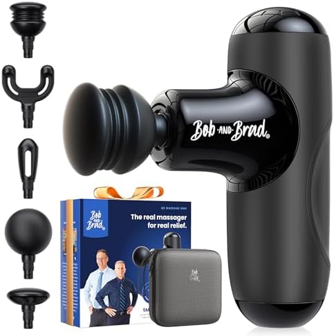 BOB AND BRAD Q2 Mini Massage Gun, Pocket-Sized Deep Tissue Massager Gun, Portable Percussion Muscle Massager Gun, Ultra Small & Quiet Muscle Massage Gun for Muscle Recovery with Carry Case by BOBANDBRAD