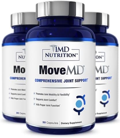 1MD Nutrition MoveMD - Joint Health Supplement - Doctor Formulated | with Collagen, Astaxanthin, and More | 30 Capsules (3-Pack) by 1MDNutrition
