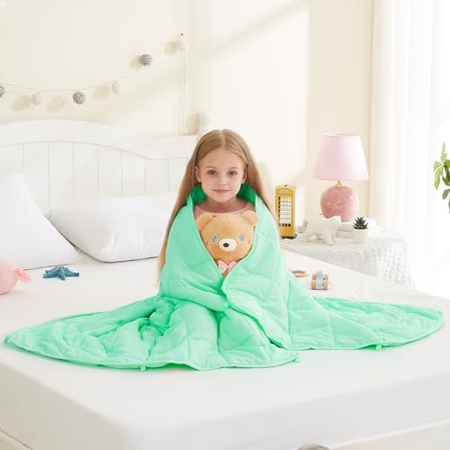 L'AGRATY Weighted Blanket - 40"x60" 10lbs Breathable Weighted Blanket Microfiber Material with Glass Beads - Image 2