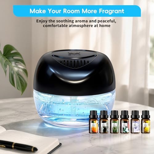 Water Based Air Purifier with Essential Oil Diffuser Pack, Air Washer with 7 Color LED Night Light, Air Revitalizer Includes 6x10ml Essential Oil Aroma Diffuser for Home, Office, Pet - Image 5