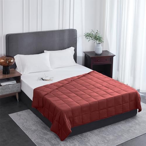 L'AGRATY Weighted Blanket - 48"x72" 15lbs Cooling Breathable Heavy Blanket Microfiber Material with Glass Beads for Adult All-Season Summer Fall Winter Soft Thick Comfort - Image 2