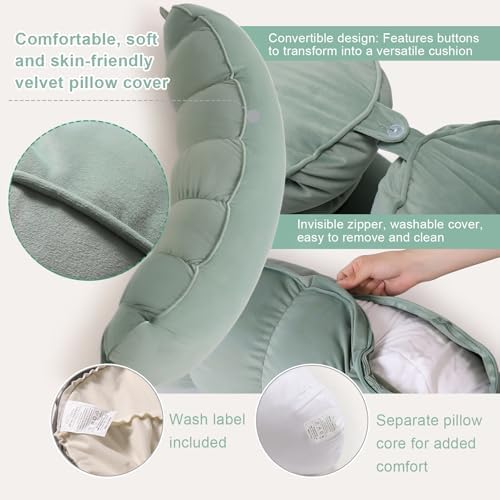 Peallow(Pat. Pend) – Long Round Body Pillow for Adults, Bolster Pillow for Sleeping, Soft and Supportive Pillow for Sleeping & Lumbar Support - Image 4