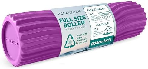 Oceanfoam Tidal Roller - Magenta - Muscle Massage Foam Roller for Back Pain & Stretching - Firm and Ergonomic Wide Wave Textured - Yoga, Athletics, & Wellness - Full Size, 20" x 5" by Oceanfoam