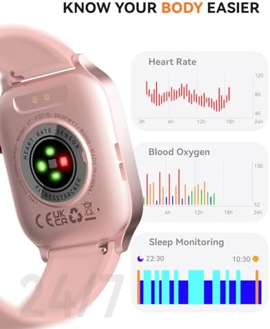 Smart Watches for Women Men, Fitness Tracker Watch with 110 Sports Modes, Step Counter/Sleep Monitor/Pedometer, IP68 Waterproof, Bluetooth Call & Music Control Smartwatch for iPhone/Android - Image 4