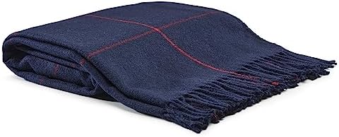 Arus Acrylic Highlands Collection Queen Size Throw Blanket Navy-Red, 60x80 by Arus
