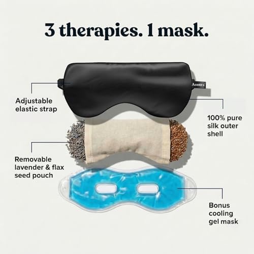 ASUTRA Silk Eye Pillow for Sleep, Black - Filled w/Lavender Buds (One Size) - Image 3