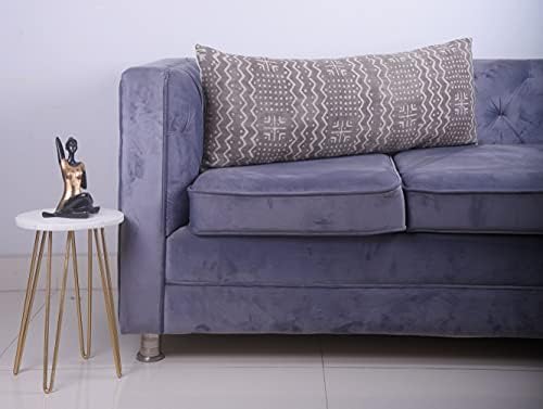 Trade Star 100% Cotton Spring Pillow Cover Handloomed Body Pillow Cover Throw Cushion Cover Decorative Oblong Lumbar Mudcloth Pillow Cases Brethable Handmade Pillow Case (Grey ALMA 14X36 Inch) - Image 2