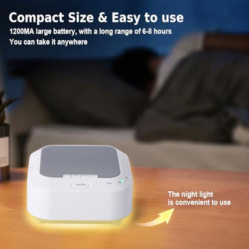 Noise Sound Machine with 28 Soothing Sounds Night Light White Noise Machine for Adults Baby Kids Sleep Machines Multi Button Quick Control Levels 3 Timers for Home Office Travel - Image 6