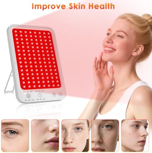 Red Light Therapy for Face Body, Red Light Panel with Adjustable Stand, 660nm and 850nm Near Infrared Therapy Lamp with 3 Modes, 6 Adjustable Brightness and Timer, Home and Travel Use,Gift for Women - Image 2