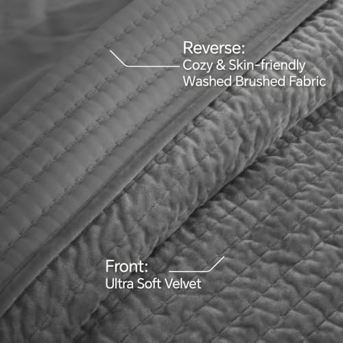 BEDELITE Velvet Quilt Set King Size, Luxury Velvet Comforter Bedding - Image 5