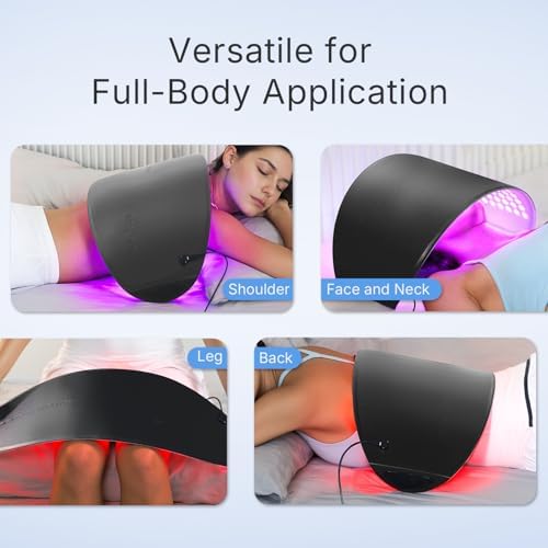 FDA Cleared Red Light Therapy Mask for Face and Neck, 4 Modes LED Light Therapy, Blue Infrared Red Light Therapy, PDT Photons Facial Skin Care Device for Wrinkles and Acne - Image 6