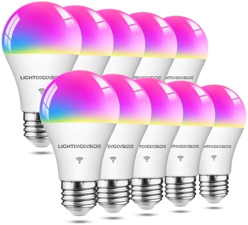 Lightinginside Smart Bulbs Compatible with Alexa/Google Home/SmartLife, 10 Pack by Lightinginside