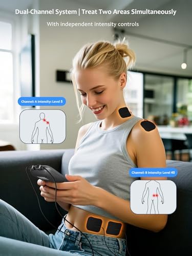 24 Modes TENS Unit Muscle Stimulator with 8 Electrode Pads, Professional 3-in-1 Electronic Pulse Massager with 2-150Hz Rate, 40 Levels, 90mins Timer, EMS TENS Machine for Pain Relief Therapy - Image 6