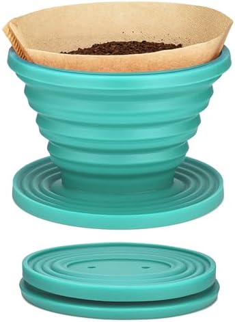 COLETTI Sierra Camping Pour Over Coffee Dripper — Collapsible Pour Over Coffee Dripper — Includes Pack of Paper Filters [Teal, Pack of 2] - Image 7