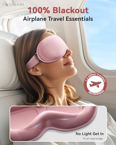 FACEMOON 3D Blackout Weighted Sleep Mask for Women, Nurse Essentials, Pink - Image 3
