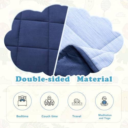 CuteKing Ultra-Cooling Weighted Blanket (10lbs, 40"x 60", Blue + Navy Blue) Absorbs Heat to Keep Adults Cool on Warm Nights, Ultra-Cool Weighted Blanket for Cooling with Premium Glass Beads - Image 4