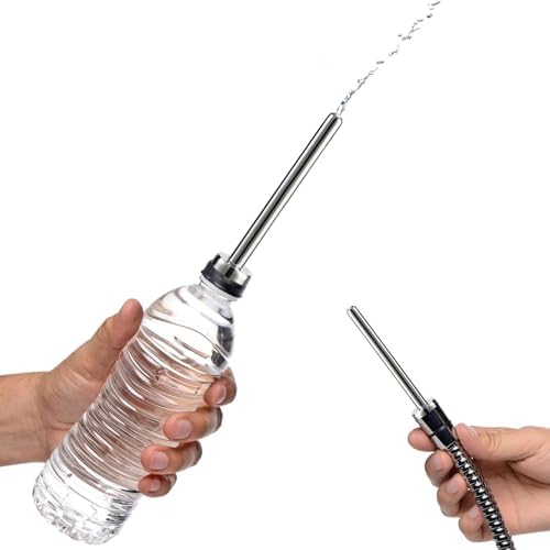 Metal Douche Enema Shower Cleaning Set Anal Plug Dildo Anal Enema Cleaning with 2 Conversion Head for Most Bottle, Easy to Operate by JMILY