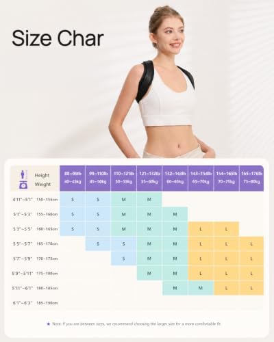 Confident Women Posture Corrector, Easy-Adjust Upper Back Brace, Black - Image 7