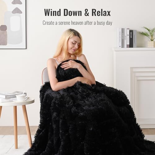 Uttermara Shaggy Weighted Blanket for Adults Queen Size, 15lbs 60"x80" - Image 4