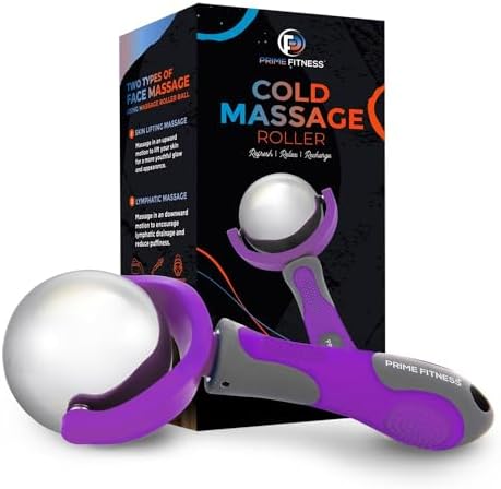 PRIME Fitness Cold Massage Roller Ball | Cold Therapy | Ice Roller Ball with Handle | cryo Stick | Relieve Muscle Pain (Purple) by PRIME+Fitness