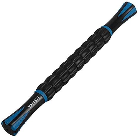 YANSYI Professional 9-Roller Deep Tissue Massage Stick - Portable Muscle Recovery Roller for Athletes, Relieves Post-Workout Soreness & Leg/Back Pain - Portable Physio Tool (Blue 1) by YANSYI