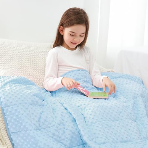 Kivik 5lbs Weighted Blanket, Cooling Soft Minky Dot Heavy Blankets, 36"x48" by Kivik