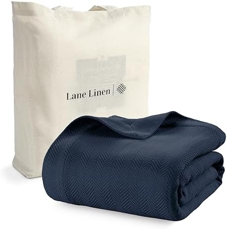 LANE LINEN 100% Cotton Blanket Twin, 350 GSM Soft and Warm - Image 4