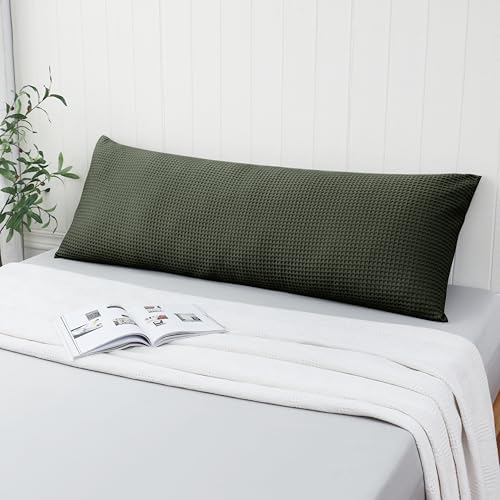 100% Egyptian Cotton 600 TC Waffle Weave Body Pillowcase with Zipper - Image 6
