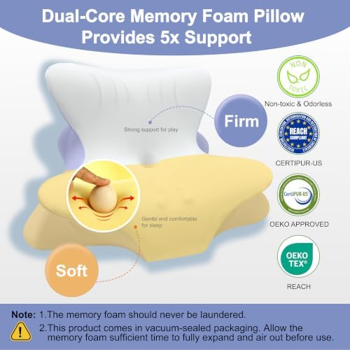 Cervical Neck Pillow for Pain Relief, Ergonomic Reading Pillow for Bed - Image 5