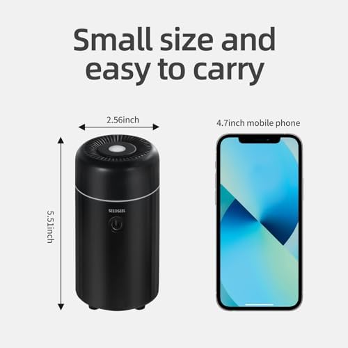 SEEDSEEL Car Aromatherapy Diffusers for Essential Oils，Mini USB Air Scent Small Humidifier with 7-LED Color Changing for Car Room Home Office Bedroom - Image 5