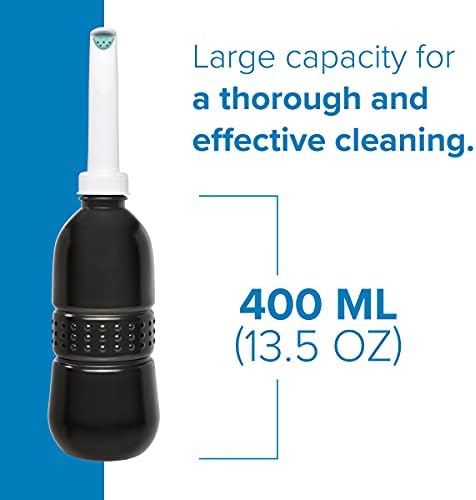 Brondell GoSpa Travel Bidet GS-70 – Portable Peri Bottle for Postpartum & Perineal Care, 400ml Handheld Bidet with Angled Nozzle, Collapsible Design, Nozzle Storage & Travel Bag, Midnight - Image 3