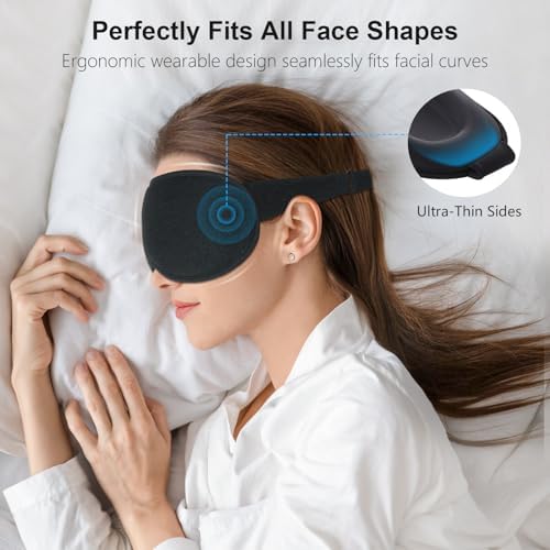 Gritin 100% Blackout Sleep Eye Mask for Women Men, Zero Pressure Sleep Mask - Image 4