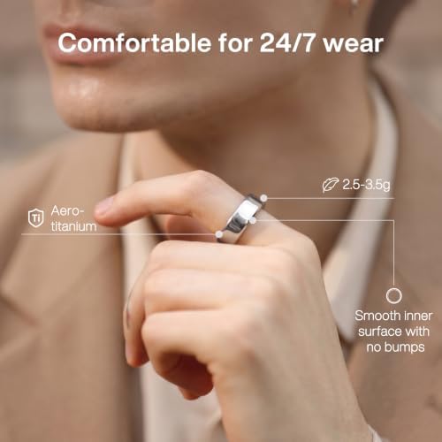 POBOVi Gen 2 Titanium Smart Ring for Women & Men, Sleep & Heart Rate Tracker, No Subscription, Size Before You Buy (Polished Rosegold, 10) - Image 5