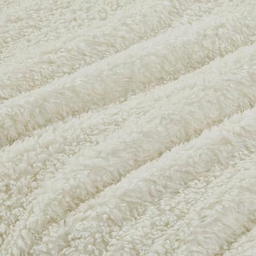 Woolrich Burlington Berber Blanket Super Soft, Cozy Lightweight Cover with Luxurious Velvet Binding, Modern Trendy All Season Bedspread Bedding-Set, Twin: 66x90, Ivory - Image 6
