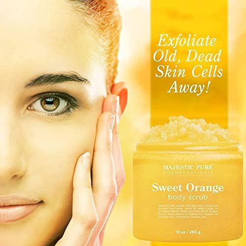 Majestic Pure Sweet Orange Body Scrub, Exfoliating Polish, 10 Oz - Image 2