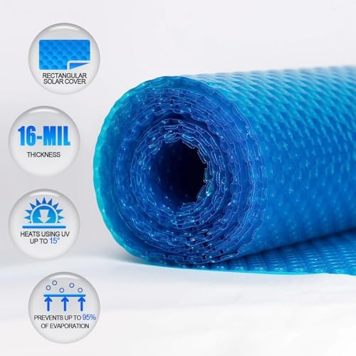 Winter Hot Tub Bubble Blanket - 7x7 FT 16-Mil Square Pool Spa Solar Cover | Heavy Duty Floating Heat-Retaining Thermal Blanket for Cold Weather Insulation & Solar Heating - Image 6