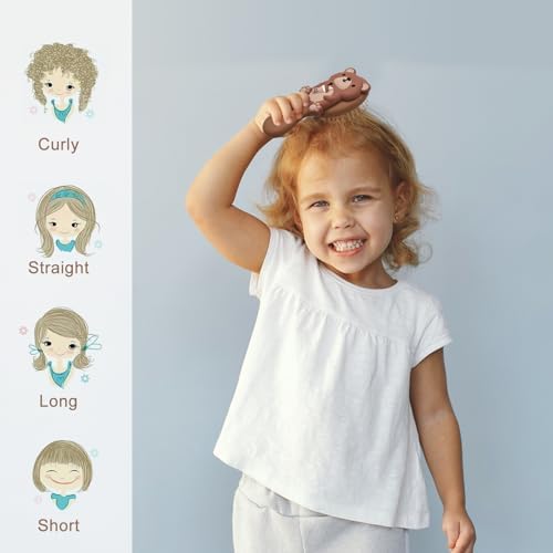 Toddler Hair Brush for Baby, Bear Air Cushion Brush - Brown - Image 4