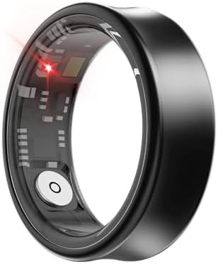 Smart Ring Health Fitness Tracker Titanium (Black, 12#) - Image 4