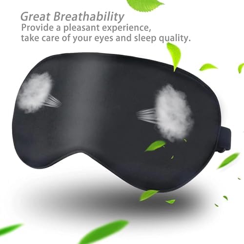 Sleep Mask, Upgraded Adjustable Eye Masks for Sleep, 3D Contoured Night Sleeping Mask with Silk-Like Satin Fabric, Lightweight Breathable Eye Mask for Travel, Side Sleeper, Meditation, Women Men - Image 2