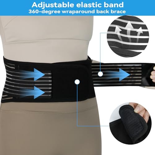 Back Support with Magnet, Back Brace for Lower Pain Relief, Tourmaline Magnetic Back Support Belt for Men & Women, Self Heating & Soothing Lumbar Support Belt For Herniated Disc and Sciatic - Image 2